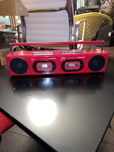 Panasonic Double Radio Cassette Player Rx-F11  Boom Box Retro Ghetto Blaster RED - Picture 1 of 15