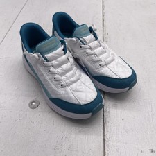 Skechers Cozy Fit Shoes Kids Size 2 EU 33.5 White Teal Slip-Ins Sneakers