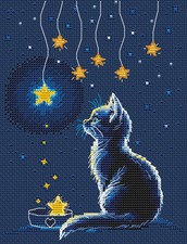 Kitten and Starry Milk BC8115 Counted Cross Stitch Kit