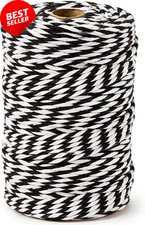 Black  White Cotton Twine 700ft   Bakers String for Crafts, Cooking, Gifts