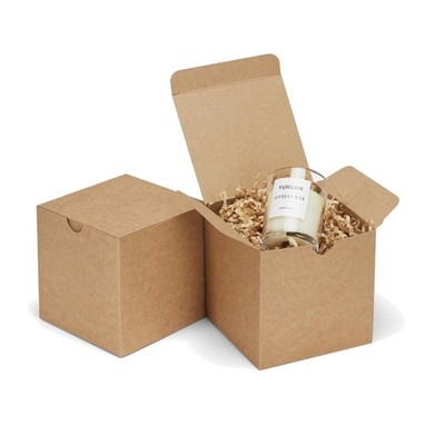 4x4x4 Kraft Paper Gift Boxes - 25 Pack for Weddings & Celebrations
