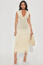 Catalina Crochet Maxi Dress(Cream)-Fashion Nova|41872