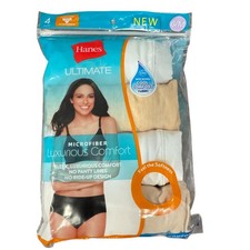Hanes Ultimate Women's Microfiber Low Rise Brief Panties 4-Pack Cool Comfort