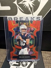 2025 Panini Select - Drake Maye - Concourse Red Prizm /99 Patriots #80