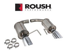 2015-2020 Mustang V6 3.7 Roush Axle Back Exhaust Muffler Kit W 4 Chrome Tips