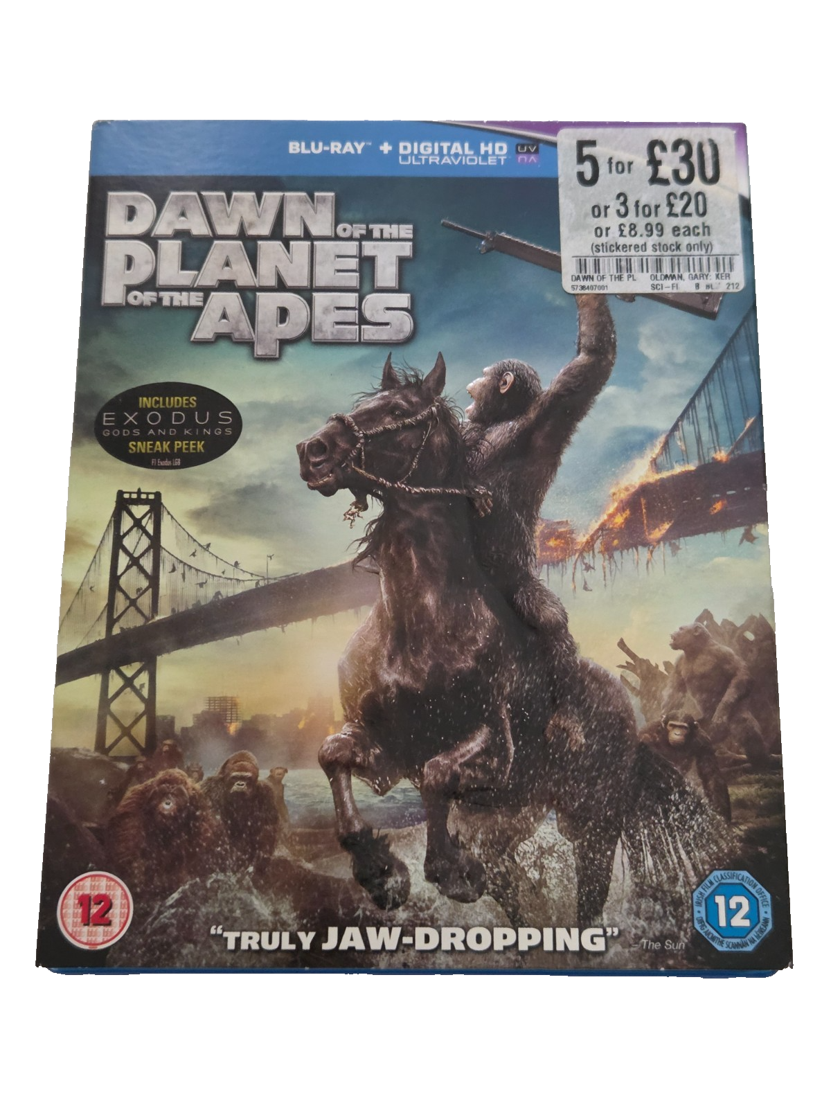 Dawn of the Planet of the Apes Blu-ray Sci-Fi Action Andy Serkis UK 12