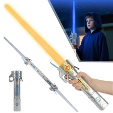 Lichtschwert Kinder 15 Farben Retractable Laserschwert mit Kampf Soundeffekten