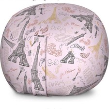 Ambesonne Paris Large Toy storage bag Bean bag Effiel Tower Kids Pool bag