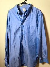 Brooks Brothers Regent Non-Iron Blue Cotton Button-Down Dress Shirt 17.5 36/37