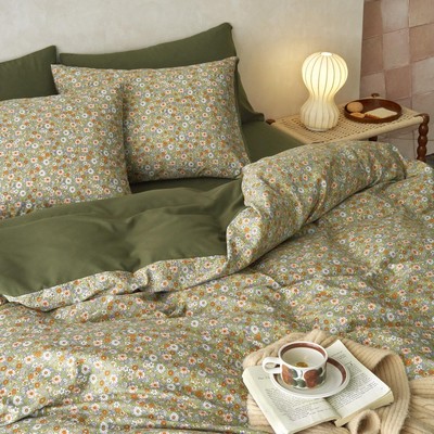 Wake In Cloud Floral Comforter Set King Cottagecore Aesthetic Daisy Flower