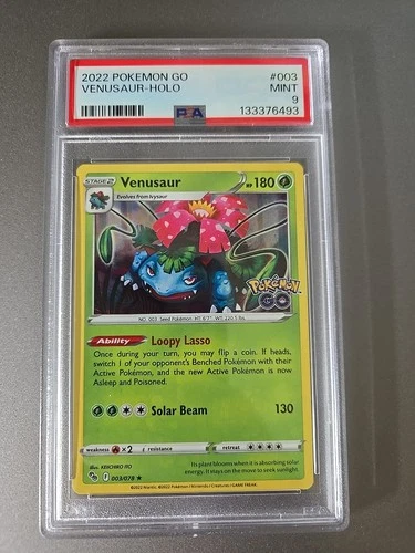 PSA 9 MINT 2022 Pokemon Go VENUSAUR #003 Holo Rare Pokémon Card #003