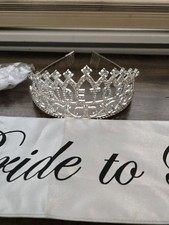 Bride to Be Tiara Crown Headpiece, Sash  Garter