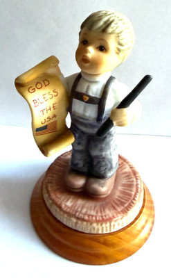 Goebel Hummel 2003 God Bless The USA 4  Tall Patriotic Figurine  - Berta Hummel