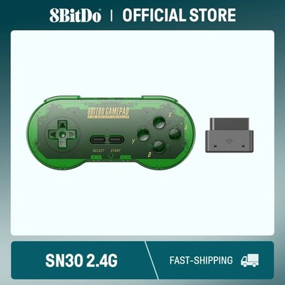 8BitDo SN30 Wireless Gamepad for SNES/SFC - Jade Green, 2.4G, Retro Design