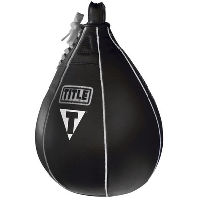 Title Boxing Leather Speed Bag - Medium - Black - (7'' x 10'')