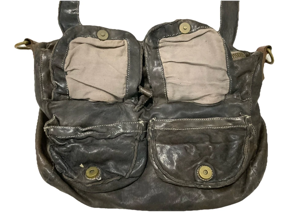 GIORGIO BRATO all Brown Destressed Leather M.in.Italy Shoulder Bag VGC - Image 3 of 4