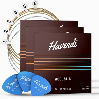 ® Cordes De Guitare Acoustique Avec Revêtement En Bronze Phosphoreux I Qualité S - Photo 1/4