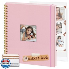 Hiwhy 8.5x11 Inch Scrapbook Photo Album, Linen Cover DIY Scrapboo
