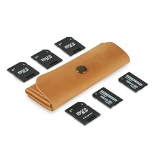 Leather SD/Micro SD Organizer, Storage Case, Travel Memory Card Cover Vint...