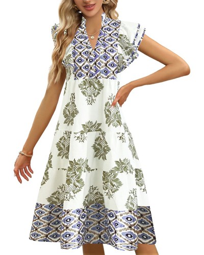 Oloey Midi Dress Women's Multicolor 6