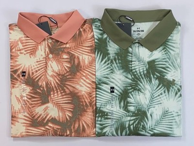 Men's Under Armour Loose Fit Palm Leaf Print UPF 40 Matchplay Golf Polo Shirt