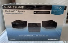 NETGEAR MK63S-100NAS AX 1800 Nighthawk Home Mesh WiFi 6 System Extender,Sealed