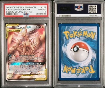 2019 Pokemon Cosmic Eclipse Arceus & Dialga & Palkia PSA 8 Mint #221 Deutsch