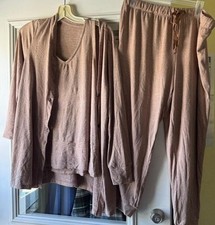  1962 Cuddl Duds Petite Seriously Soft Knit Tank,Cardi  Jogger Set Size PL