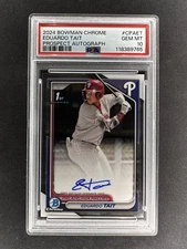 2024 Bowman Chrome Eduardo Tait Auto 1st Prospect #CPA-ET Phillies PSA 10