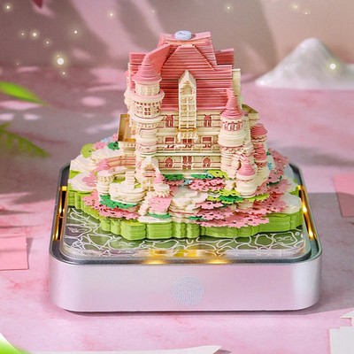 2026 3D Desktop Calendar LED Light Memo Pad Tear-Away Paper Art Desk Decor 2026