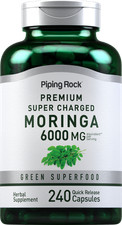 Moringa Oleifera Capsules 6000 mg  240 Count  Non-GMO Extract  by Piping Rock