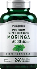 Moringa Oleifera Capsules 6000 mg | 240 Count | Non-GMO Extract | by Piping Rock