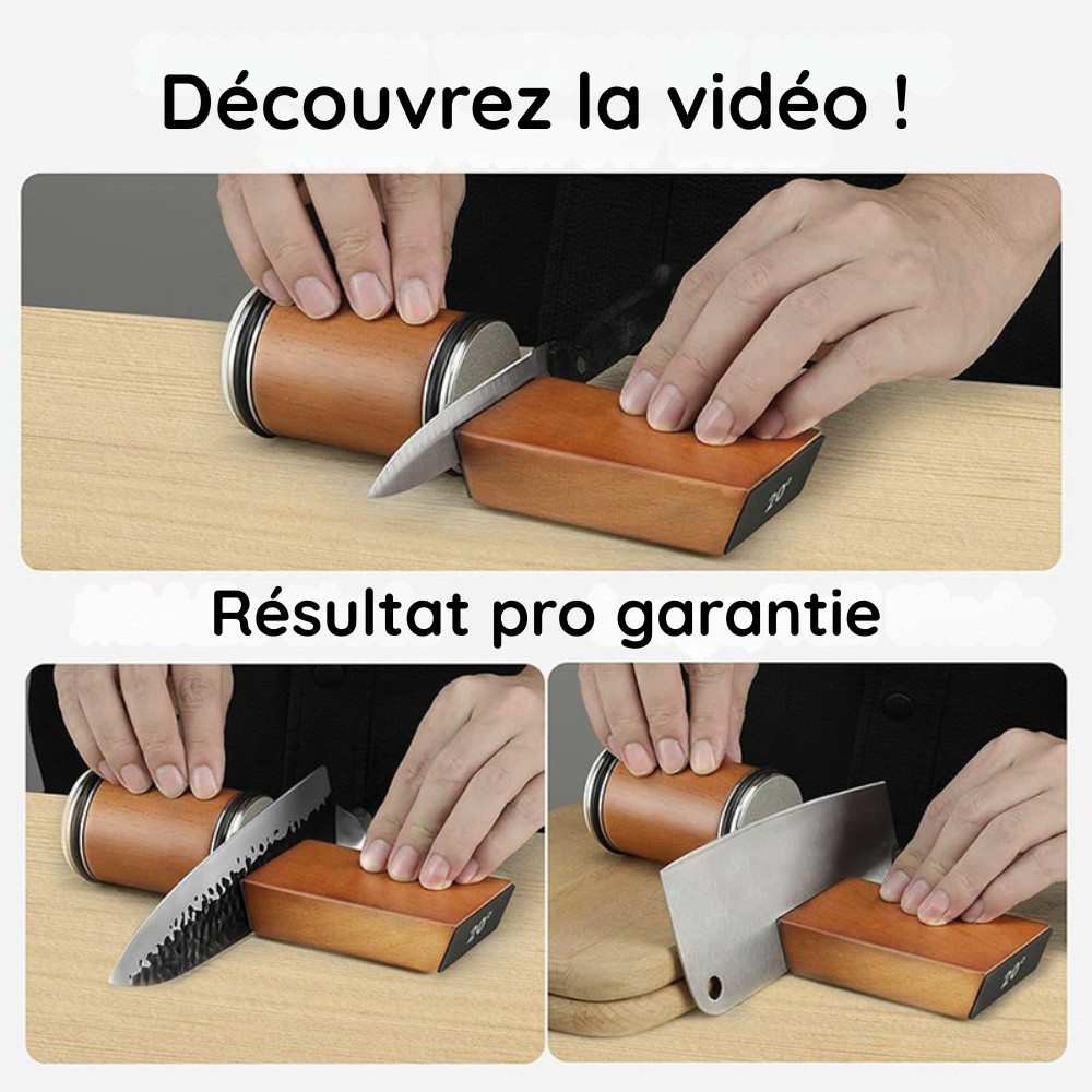 Pierre à aiguiser roulante pour restaurer facilement l'angle de vos couteaux de cuisine