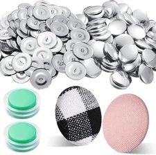 100 Sets Cover Buttons Kit with Tools - Size 45/1.1 Inch DIY Fabric Cloth Cover 