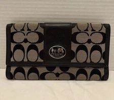 VINTAGE COACH SUTTON SIGNATURE SLIM ENVELOPE WALLET  BLACK