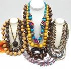 VINTAGE TO NOW BOHO THEMED FASHION /COSTUME JEWELRY NECKLACE LOT