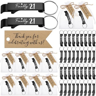 50 Sets 21st Party Favors for Guests Finally 21 Bottle Opener Keychain Thank ...