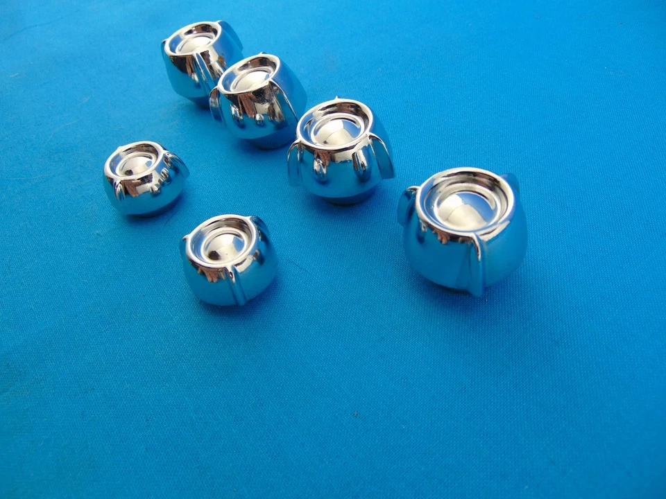 1958 Oldsmobile Olds Dash Knobs NOS Chrome Super Nice Lot of 6 Rocket 88 98 - Image 3 of 4