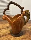 Rare Roseville Art Pottery ca.1953 Modern Pine Cone Handle Basket #408-6