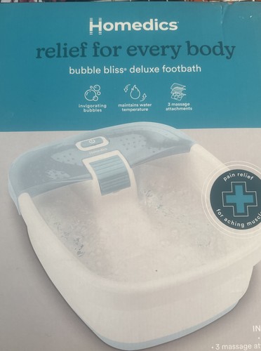 HoMedics Bubble Mate Massaggiatore Piedi Riscaldato Spa Bubble Foot Nuovo