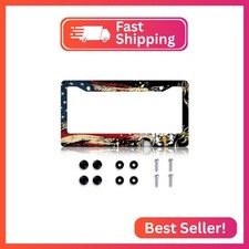 American Flag Eagle License Plate Frame Patriotic Retro Usa Flag License Plate H
