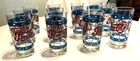 N.O.S. COMPANY CASE OF 12 VINTAGE PEPSI COLA TIFFANY STYLE GLASSES 12 OZ.