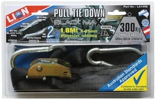 Lion 300kg 25mm Black Max Pull Tie Down Carabiner Hooks UV Protected