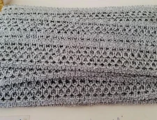 Vintage Yardage Trim Silver Lace Synthetic Metallic 15 Yards