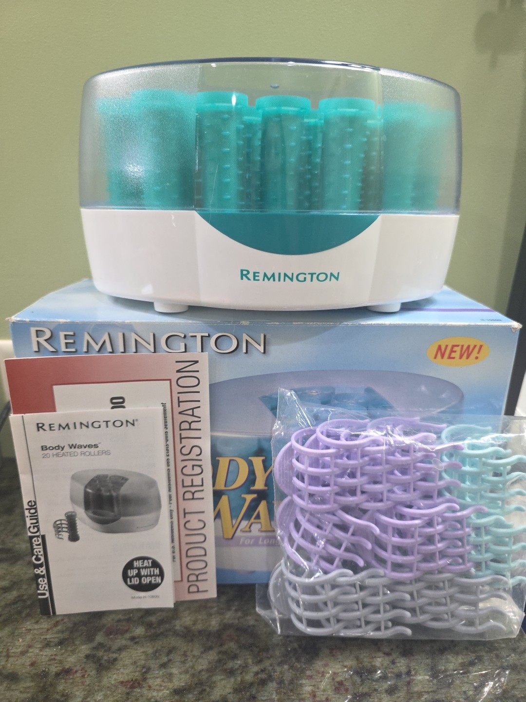 NEW Remington Body Waves Wax Core Long Lasting Curls Hair Hot Rollers H-1080N