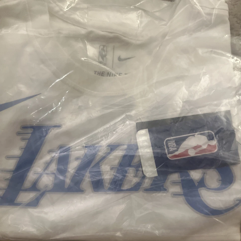 Nike Леброн Джеймс Мужская футболка джерси 23 LA Lakers белый / светло-синий XLG новый - Изображение 3 из 4