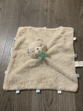 Kellytoy Tan Bear Green Bow Baby Security Blanket Lovey Plush Rattle
