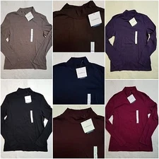 NEW CROFT & BARROW MOCKNECK LONG SLEEVE SHIRT SZ S,M,L,XL,XXL VARIOUS COLORS NWT