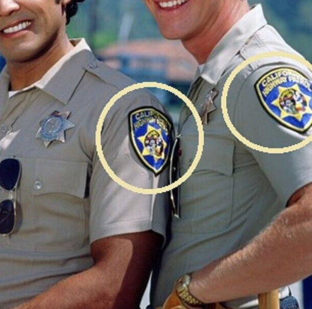 as seen on TV CHiPs MOVIE PROP iron-on 2-PC SET: CALIFORNIA