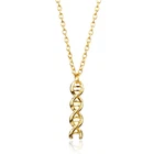 Gold Double Helix DNA Strand Necklace Pendant + Free Gift Bag